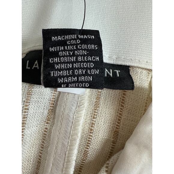 NEW Lane Bryant Linen Blend Pinstripe Wide Leg Pants Size 24R Belt Office Travel - Picture 11 of 11